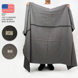 レビューでクーポン★ジーアイ 50年代 ブランケット 1950s CANADIAN CIVIL DEFENSE WOOL BLANCKET Grey グレー Brown ブラウン 茶色 ラグ 毛布 防寒 テント タープ ミリタリー アウトドア キャンプ ソロキャン ツーリング