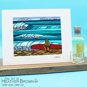 r[ŃN[|wU[uE A[gvg G HEATHER BROWN SURF GIRL HB9126 28cm×35.5cm䎆t i nC T[t T[tB nCA