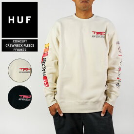 ハフ スウェット トレーナー HUF × TRD CONCEPT CREWNECK FLEECE PF00672 トヨタ・レーシング・ディベロップメント コンセプト クルーネック フリース TOYOTA 大きいサイズ 2XL XXL スケート SB スケートボード メンズ 男性 スケーター ストリート SK8 ブランド