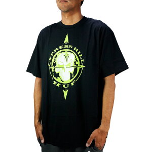 ���r���[�ŃN�[�|�����n�t T�V���c HUF × CYPRESS HILL BLUNTED COMPASS S/S TEE TS02339 Black �u���b�N �� �R���p�XT�V���c XXL �傫���T�C�Y �T�C�v���X�E�q�� ���b�V�� T�V���c �q�b�v�z�b�v ���b�p�[ �`�J