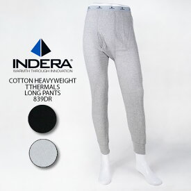 レビューでクーポン★インデラミルズ サーマル コットンヘビーウエイト インナーパンツ INDERA MILLS COTTON HEAVYWEIGHT TTHERMALS LONG PANTS 839DR Natural Black Grey 白 黒 グレー アンダーパンツ ワーク アウトドア 厚手 頑丈 メンズ 男性