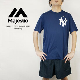 マジェスティック アスレティック Tシャツ MAJESTIC ATHLETIC YANKEES EVOLUTION MLB TEE 2378 Navy ネイビー 半袖 ヤンキース アスレチック スポーツ ジム 野球 トレーニング チーム アーロン ジャッジ