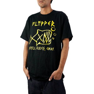 ���r���[�ŃN�[�|�����}�j�b�N�}�[�` �t���b�p�[ �o���hT�V���c Manic Merch FLIPPER STILL RULES OKAY MENS T-SHIRT Generic �W�F�l���b�N T�V���c MM-FLP-01 Black �o��T �u���b�N �� ���� �����Y �j��