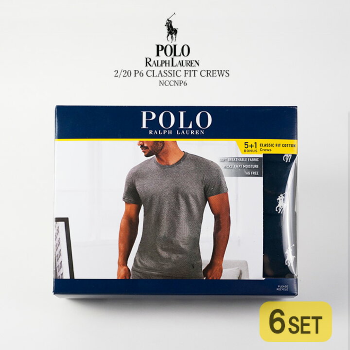 楽天市場】ポロ ラルフローレン クルーネック Tシャツ 6枚組 POLO  
