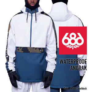r[ŃN[|[iEOK] [{Ki]Xm[{[h EFA VbNXGCgVbNX WPbg 2024 686 MEN'S WATERPROOF ANORAK White Colorblock EH[^[v[tAmbN Xm{