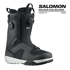 [日本正規品]スノーボード ブーツ サロモン ダイアログ デュアル ボア ワイド 2024 SALOMON DIALOGUE DUAL BOA WIDE Black Black White スノボー 23-24 男性 メンズ