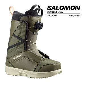 r[ŃN[|[iEOK] [{Ki] Xm[{[h u[c T XJ[bg{A 2024 SALOMON SCARLET BOA Army Green-X Rainy Day Black Xm{[ 23-24  fB[X E[}Y