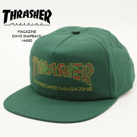 スラッシャー キャップ THRASHER MAGAZINE DAVIS SNAPBACK CAP 144582 Forest Green デイビス スナップバック フリーサイズ 帽子 スケーター スケボー 緑 グリーン メンズ ウーマンズ レディース 男性 女性 ユニセックス