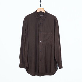 KUON "Regular Collar Shirt-DOROZOME-" sus4-190sh034300 color:Dark Brown (29) kuon クオン シャツ 泥染 レギュラーシャツ