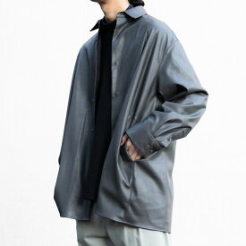 40%OFFth products"Synthetic Leather Oversized Shirt" 2302-SH05-M203 color:GRAY