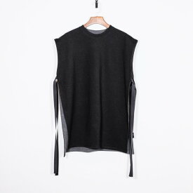 th products"Double Side Vest" 2401-T48-M104 color:BLACK