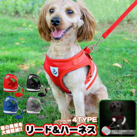 犬 ハーネス リード付 ペット 服 ウェアハーネス 胴輪 キャット ドッグ メッシュ h0185