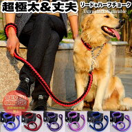 犬 首輪 極太 リード ハーフチョーク 2点セット ペット ドッグ チョーカー 編込み 大型犬 中型犬 小型犬 …