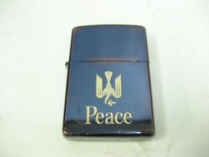 楽天市場】【中古】2000年製 平成12年 Zippo ジッポー Peace ピース 