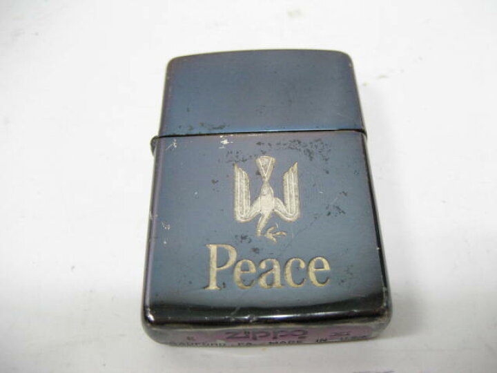 楽天市場】【中古】1995年製 平成7年 Zippo ジッポーPeace ピース 