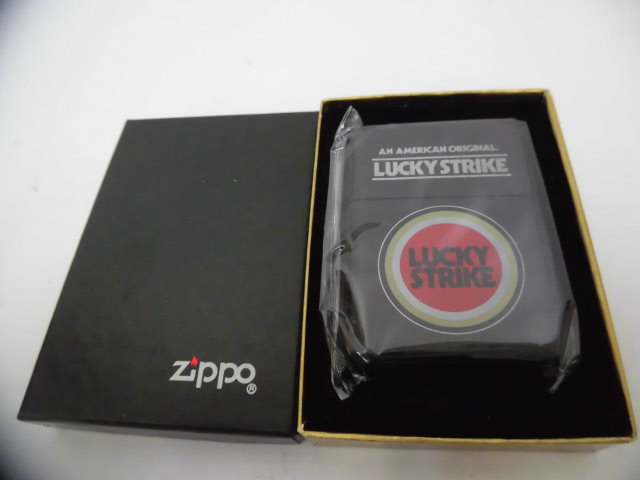 新品 1996年製 平成8年 Zippo ジッポー 【正規逆輸入品】 LUCKY 激安 STRIKE オイルライター ブラック 黒 タバコ ラッキーストライク 革巻 レザー