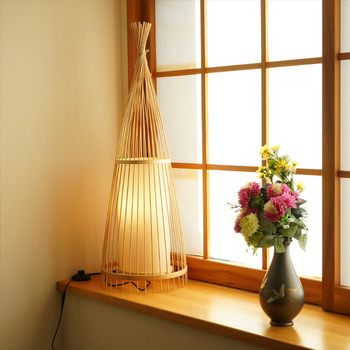 楽天市場】天然竹 和風 LED電球付き フロアライト スタンドライト 間接 