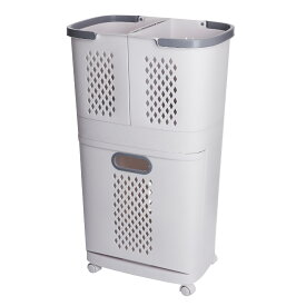 ★5日限定800円OFF★ 洗濯かご ランドリーバスケット ランドリーワゴン 2段 折りたたみ 大容量 スリム キャスター 付き おしゃれ 洗濯カゴ ランドリーボックス 洗濯物入れ かご 洗濯収納 コンパクト 洗える 洗濯機横 省スペース 軽量 62L 70L ホワイト アイボリー