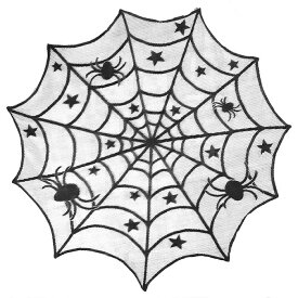 ハロウィン クモの巣柄 レース テーブルコーディネート テーブルクロス 装飾 インテリア デコレーション 小物 Happy Halloween 飾り ハロウィンパーティー テーブルアクセント