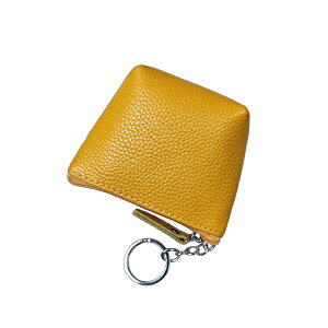 ミニポーチ 小さいポーチ 小物入れ 化粧ポーチ 薬入れ ファスナー開閉 スマートキーケース キーホルダー キーチェーン シンプル ポーチ キーリング付き 牛革 台形 レディース メンズ