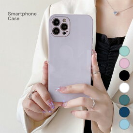 強化ガラスケース iPhone12Pro 背面型 カバー 6.1インチ 側面TPU ストラップホール付き くすみカラー かわいい 男女兼用