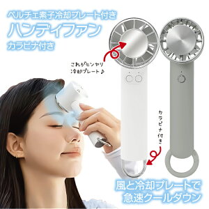 ハンディファン 扇風機 冷却プレート ウィンジー USB充電式 クール ペルチェ ファン クール プレート ファン カラビナ付 ミニ ポータブル ミニファン クーラー モード 3段階 コンパクト 携帯