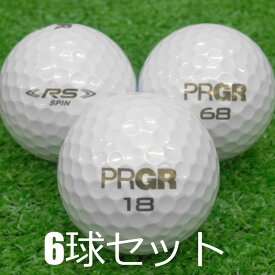 ロストボール PRGR RS SPIN パールホワイト 2018年モデル 6球セット 中古 Aランク プロギア スピン 白 ゴルフボール
