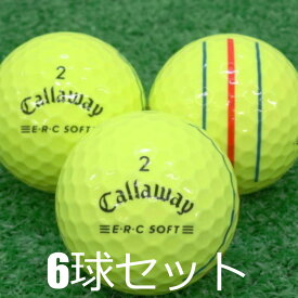 ロストボール キャロウェイ ERC SOFT イエロー 2021年モデル 6球セット 中古 Bランク イーアールシー ソフト 黄色 ゴルフボール