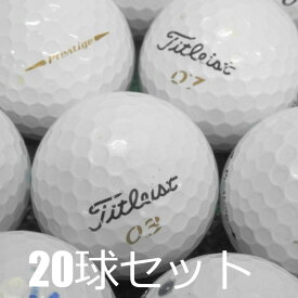 送料無料 ロストボール タイトリスト Prestige ホワイト 20球セット 中古 Cランク Titleist プレステージ ソフトディスタンススピン 白 ゴルフボール