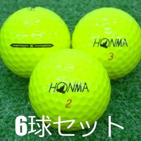 ロストボール HONMA 2024 TW-X イエロー 6球セット 中古 Aランク 特選 ホンマ「飛んで止まる」をコンセプトに飛距離性能とスピン性能のバランスを重視し開発したツアー3ピースボール 反発を増大させ初速アップに成功 安定したスピン性能を発揮する ゴルフボール 本間 黄色