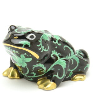 ヘレンド かえる 置物皇帝の牡丹 シノワズリ フィギュリンヒキガエル 蟇蛙 手描き 磁器製 飾り物ハンガリー製 Herend