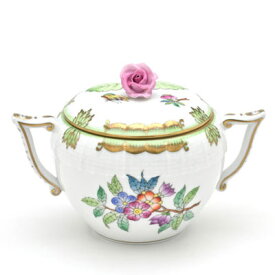 ヘレンド 砂糖入れ ヴィクトリアブーケ装飾バリエーション 1 ハンドメイド 手描き 磁器製 シュガーボックス Herend