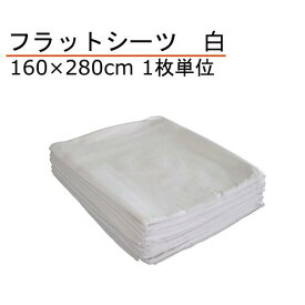 フラットシーツ 綿100% シングル 160×280cm 白 1枚単位