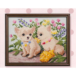 �y���������z�@�N���X�X�e�b�`�L�b�g Dog and Flower �`���� �h���イ �L�b�g �h�J �� �ԁ@NO_718�@(���񂹕i)�@(���[���։�)