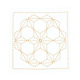 SS期間中ポイント10倍!オリムパス 刺し子キット 花ふきん 飛び麻の葉　刺し子269(白)　(取り寄せ品)　(メール便可)