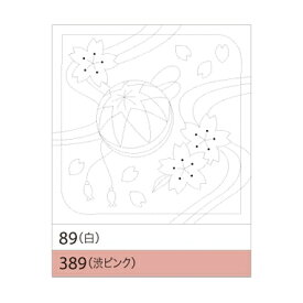 SS期間中2点でP5倍3点10倍!桜と手まり(さくらとてまり)　3枚組　花ふきん89(白)　(メール便可)