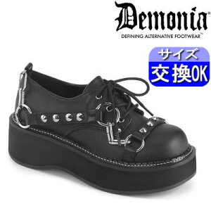 【3ヶ月保証&特典付】デモニア demonia 厚底靴 厚底パンプス ローファー 5cm/センチ ヒール 黒 合皮人気 パンク ロック ロリータ ゴシック ゴス ゴスロリ レディース 靴 ごつい V系 サイバー 地雷