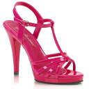 【訳アリ品/ 23.5cm限定】Pleaser プリーザー ストラップ サンダル 約11cm ヒール ピンク エナメル ハイヒール ピンヒール ヒール 高い 高め 美脚 ダンス キャバ 嬢 レディース シューズ 靴 FLA420HP 即納 公式
