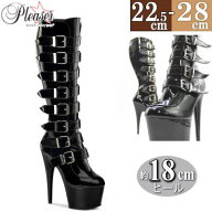 【おまけ付き】 Pleaser | 18cmヒール|22.5cm〜28cm| プリーザー 厚底ブーツ ロングブーツ 約18センチヒ…