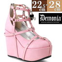 Demonia デモニア 厚底 ブーツ ピンク 超厚底 12.7cm ヒール レディース ローファー ファッション シューズ 靴 人気 …