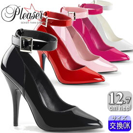 Pleaser | 12.7cmヒール|21.5cm〜30cm | プリーザー パンプス ピンヒール エナメル アンクルストラップ レディース 女装 男性 用 27cm 28cm 29cm 30cm センチ 公式 SED431