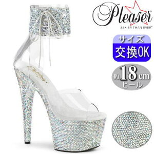 Pleaser | 18cm�q�[��|21.5cm�`28cm| �v���[�U�[ ����T���_�� �X�g���b�v �V���o�[/�N���A �r�W���[ �L���L�� �s���q�[�� �|�[���_���X �q�[�� �_���X �p ���f�B�[�X �C ���� BEJEWELED-724RS BEJ724RS-02/C-R