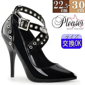 【3ヶ月保証&特典付】プリーザー ハイヒール パンプス 黒 ブラック エナメル ストラップ キャバ ヒール プリーザー 二次会 キラキラ ピンヒール レディース 靴 人気 ボンテージ 女王様 プリ