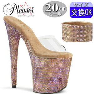 Pleaser | 20cm�q�[��|21.5cm�`28cm| �v���[�U�[ ����~���[�� �T���_�� �N���A �s���N �S�[���h ���� �r�W���[ �L���L�� �n�C�q�[�� �L���o �Z�N�V�[ �C �傫�� �T�C�Y ���� BEJEWELED-812RS BEJ812RS/C/ROGLDR