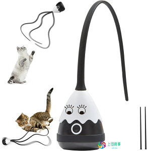 猫 おもちゃ 猫じゃらし 2in1 ねこの玩具 自動 電動 猫動くおもちゃ 猫ちゃん狩猟天性満足 ねこ用 室内 USB充電式 ペットおもちゃ (ブラック)