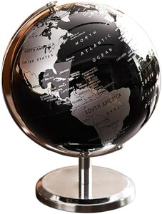 地球儀 おしゃれ インテリア アンティーク 世界地図 地理 オブジェ 模型 (ブラック)