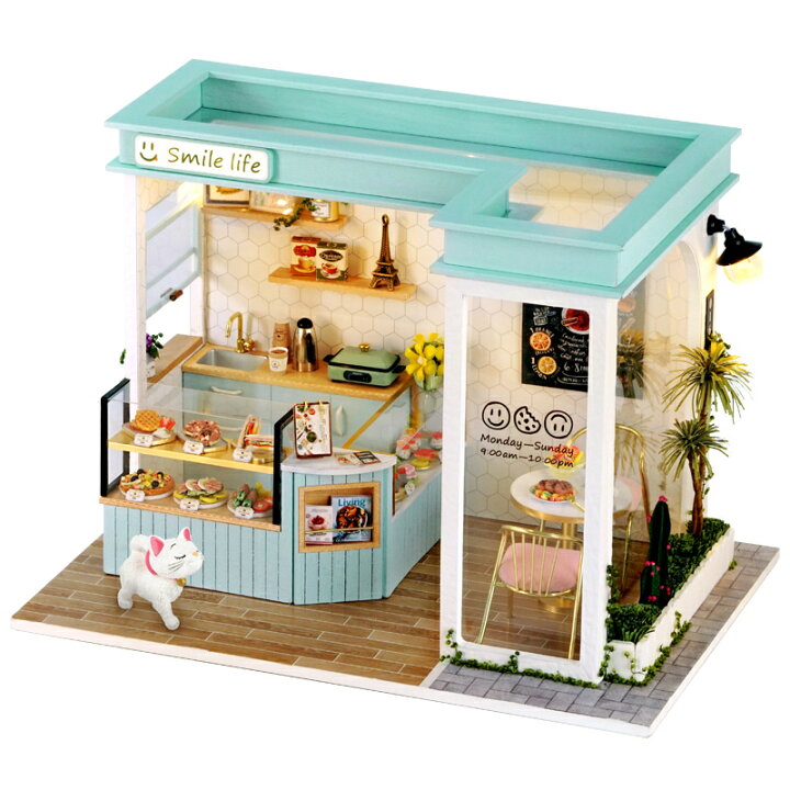 楽天市場】ミニチュア ドールハウスキット サンシャインミルクティー店 