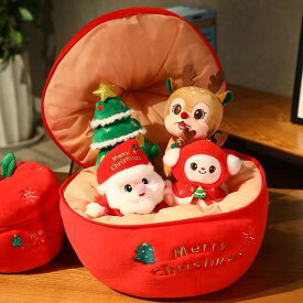 【Wサプライズギフト】カピバラ ぬいぐるみ クリスマス りんご 収納 抱き枕 プレゼント 置物 ディスプレイ 全7種類