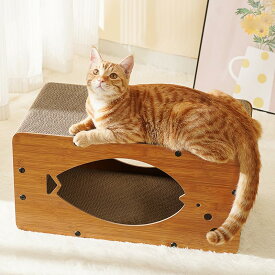爪研ぎハウス 猫 ダンボールハウス 爪研ぎ 段ボール 箱式 木製 キャットハウス 室内 猫 ハウス 3-in-1 猫 爪研ぎ ハウス 高密度段ボール 両面使える 四季対応 ストレス解消 家具傷防止 運動不足改善 広い空間 組立簡単