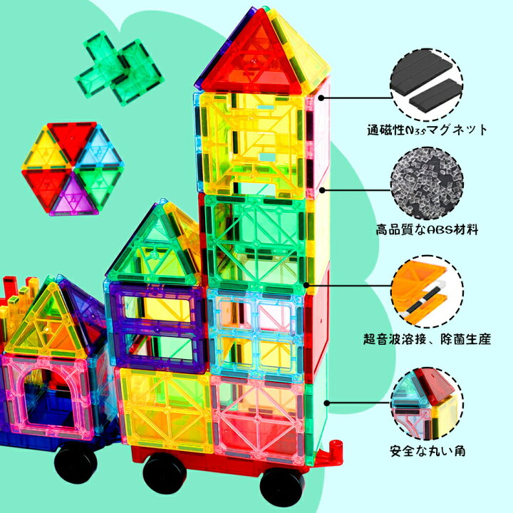 楽天市場】120ピース マグネットブロック 磁石ブロック マグネット 